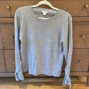 J. Crew gray sweater with bows on sleeves